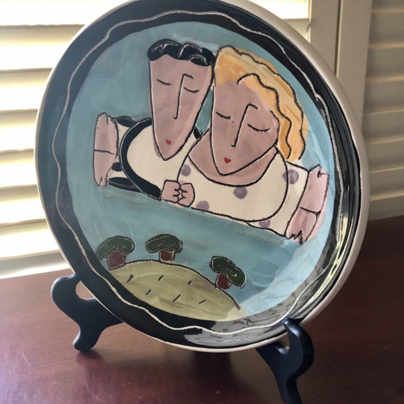 Married Couple, hand made plate. 10.5” diameter (stand included) - Picture 6 of 9